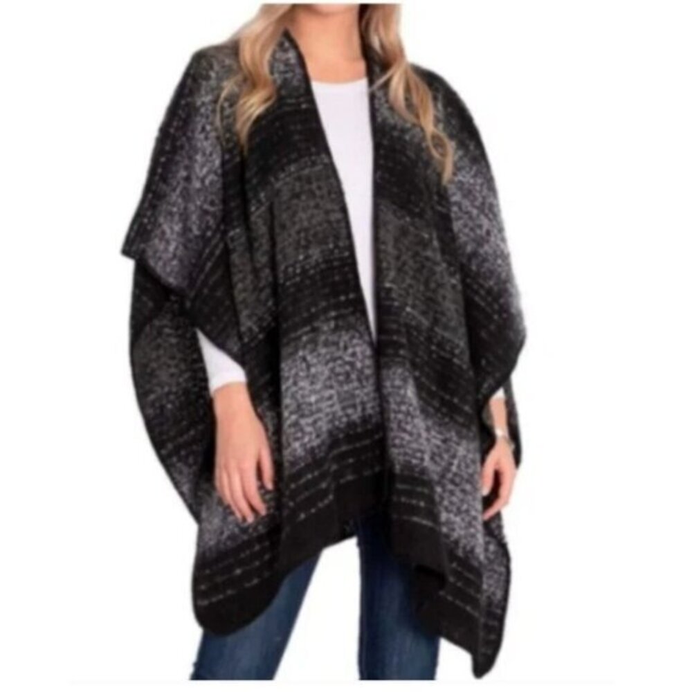 Woolrich Black Gray Cape One Size EUC